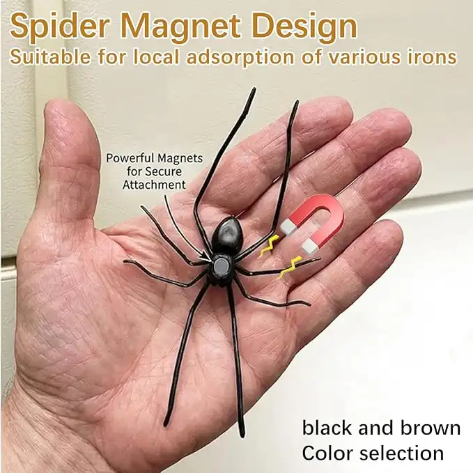 12PCS 3D Spider Fridge Magnet, Realistic Spider Magnet, Magnetic Spiders for Cars, Magnetic Spiders Realistic